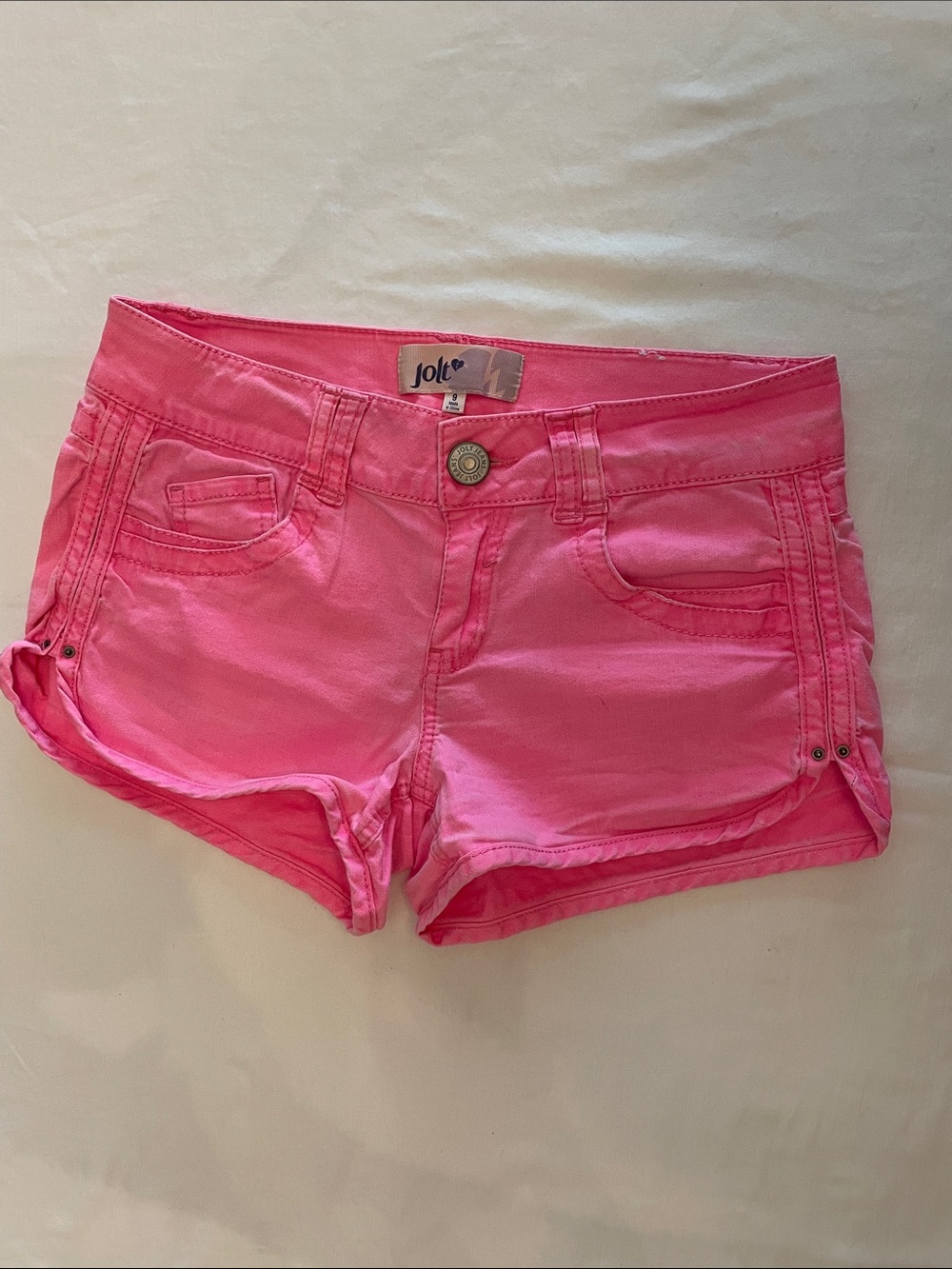 Jolt Neon Pink Junior’s Denim Short Shorts Sz 9